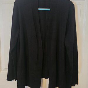 Comfy black knit open cardigan, size 2X